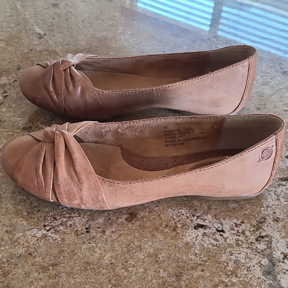 Born Women's Knotted‎ Brown Leather Flats Womens Size 7